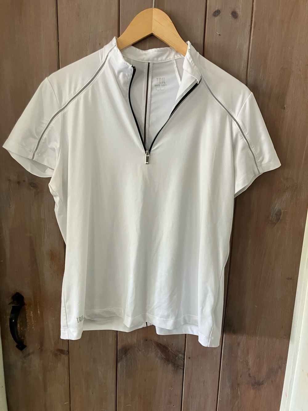 Tail White Short Sleeve Zip-Front Golf Top